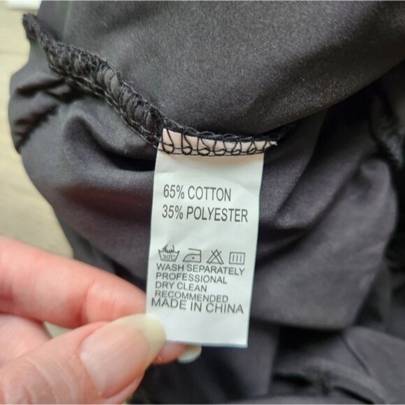 Angashion Black Shorts Romper Womens Medium Swiss Dot Short Sleeves Snaps Summer - Picture 8 of 11